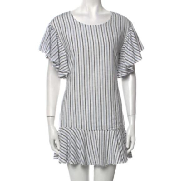 LoveShackFancy Cara Crewneck Striped Cotton Mini Dress (1) - Picture 7 of 15